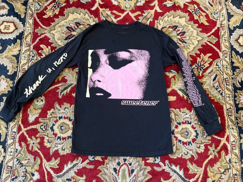 Ariana Grande Sweetener World Tour Women S Black Pink Long Sleeve Graphic Tee